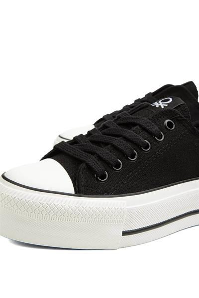 Benetton Kadın Yarım Converse Spor Ayakkabı Siyah BN-30935