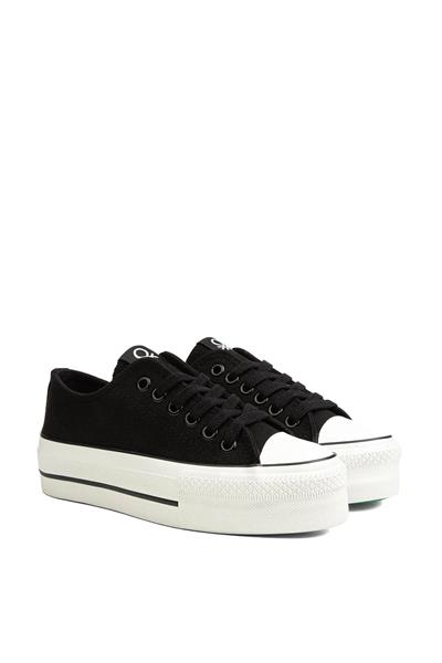 Benetton Kadın Yarım Converse Spor Ayakkabı Siyah BN-30935