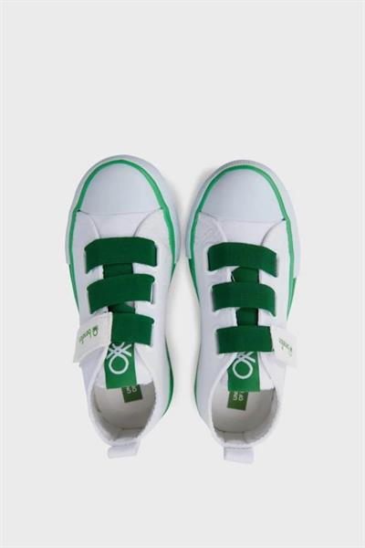 Benetton Unisex Çocuk Cırtlı Converse Beyaz Yeşil BN-30649P