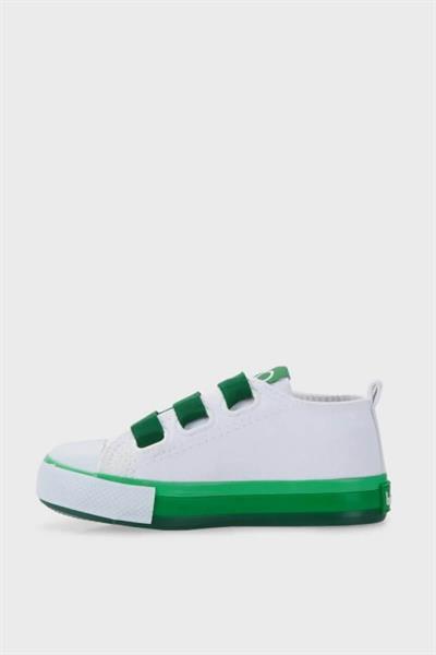 Benetton Unisex Çocuk Cırtlı Converse Beyaz Yeşil BN-30649P