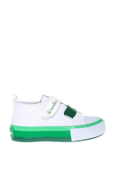 Benetton Unisex Çocuk Cırtlı Converse Beyaz Yeşil BN-30648B
