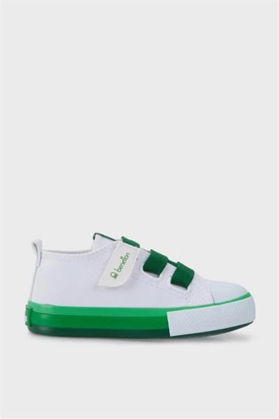 Benetton Unisex Çocuk Cırtlı Converse Beyaz Yeşil BN-30649P