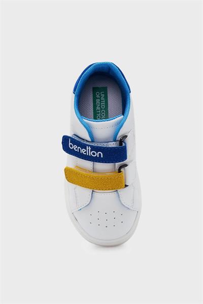 Benetton Unisex Çocuk Cırtlı Spor Ayakkabı Beyaz Mavi BN-30701B