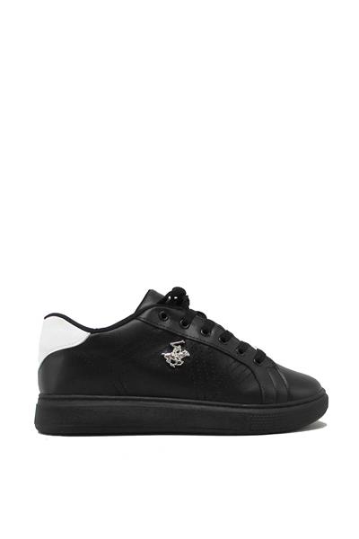 Beverly Hills Polo Club Unisex Bağcıklı Sneakers Spor Ayakkabı Siyah Beyaz PO-10295
