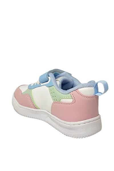 Buckhead Kız Çocuk Cırtlı Spor Ayakkabı Beyaz Mavi Pudra BUCK-4230