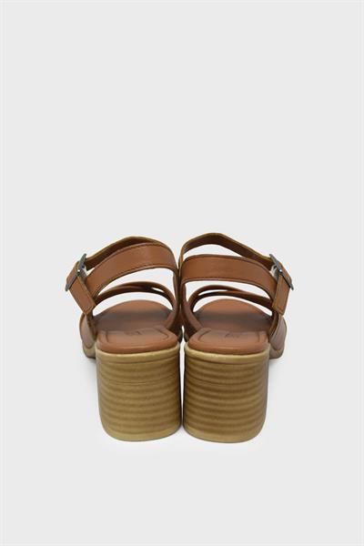 Bulldozer Kadın Topuklu Deri Sandalet Taba BUL-231699