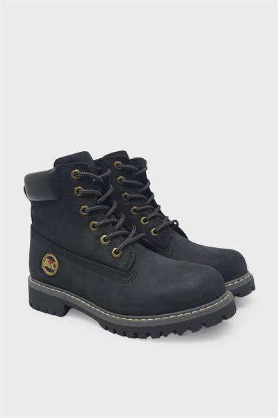 Bulldozer Unisex Cat Stil Deri Bot Nubuk Siyah BUL-240202