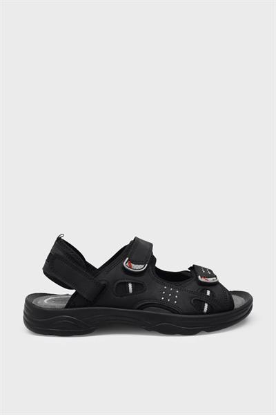 Castle Black Erkek Cırtlı Spor Sandalet Nubuk Siyah CB-K6