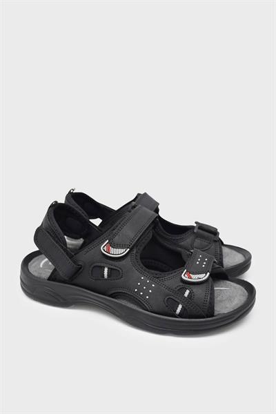Castle Black Erkek Cırtlı Spor Sandalet Nubuk Siyah CB-K6