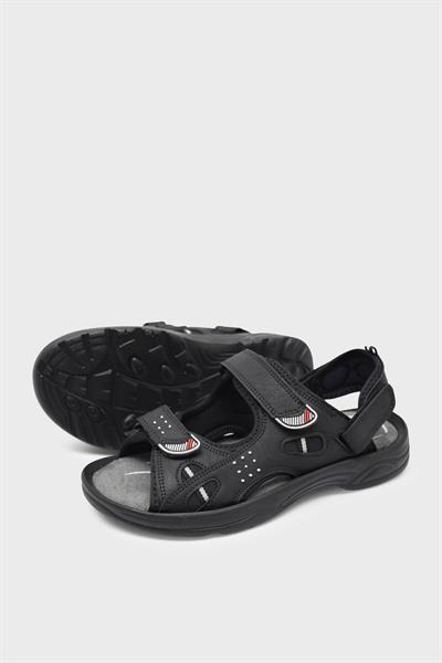 Castle Black Erkek Cırtlı Spor Sandalet Nubuk Siyah CB-K6