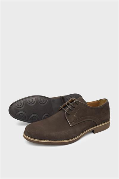 Castle Black Erkek Klasik Deri Ayakkabı Nubuk Kahve CB1554-1