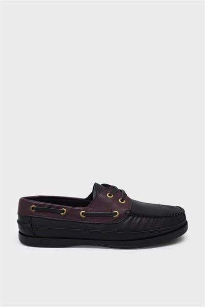 Castle Black Erkek Loafer Deri Ayakkabı Siyah Bordo CB10101