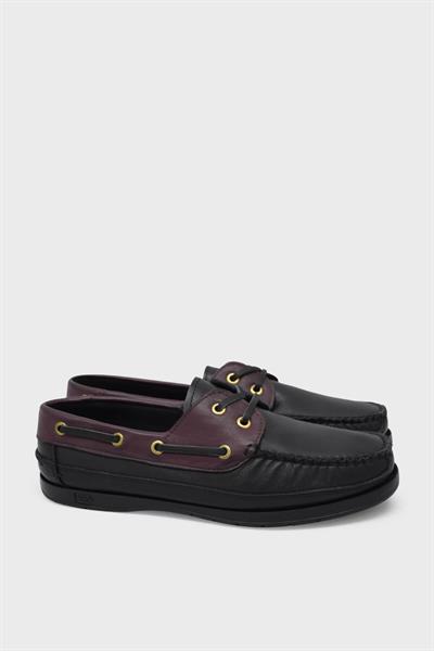 Castle Black Erkek Loafer Deri Ayakkabı Siyah Bordo CB10101
