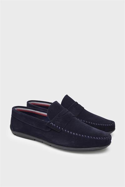 Castle Black Erkek Yazlık Casual Deri Ayakkabı Süet Lacivert CB42730