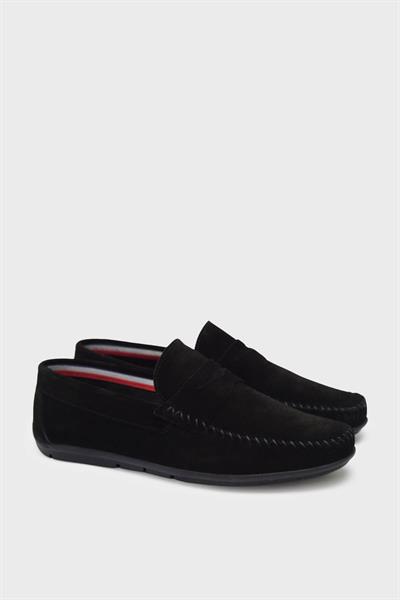 Castle Black Erkek Yazlık Casual Deri Ayakkabı Süet Siyah CB42730