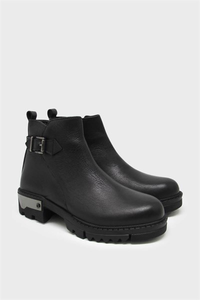 Castle Black Kadın Casual Deri Bot Siyah CB92538