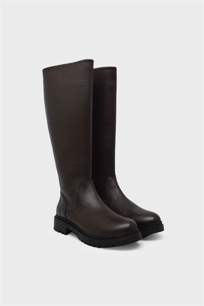 Castle Black Kadın Casual Deri Çizme Kahve CB25900-1