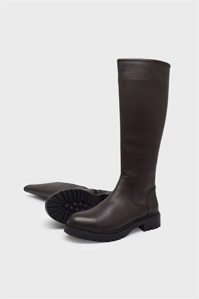 Castle Black Kadın Casual Deri Çizme Kahve CB25900-1