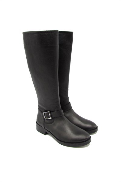 Castle Black Kadın Casual Deri Çizme Siyah CB21900