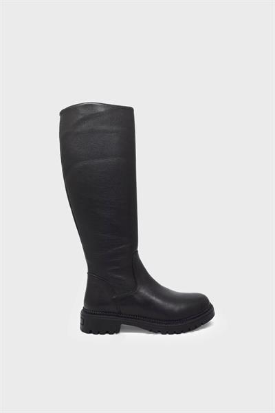 Castle Black Kadın Casual Deri Çizme Siyah CB25900-1