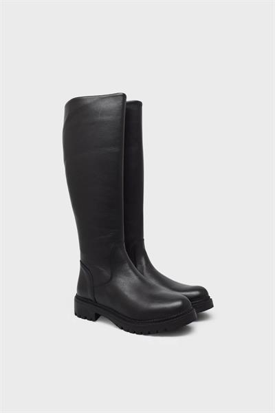 Castle Black Kadın Casual Deri Çizme Siyah CB25900-1