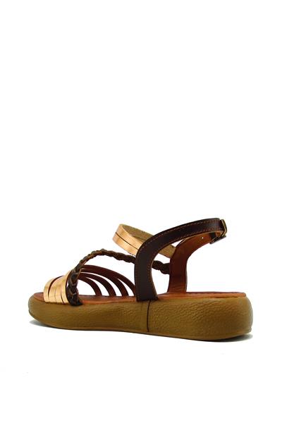 Castle Black Kadın Casual Deri Sandalet Kahve CB10014