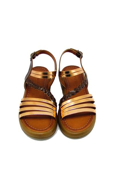 Castle Black Kadın Casual Deri Sandalet Kahve CB10014