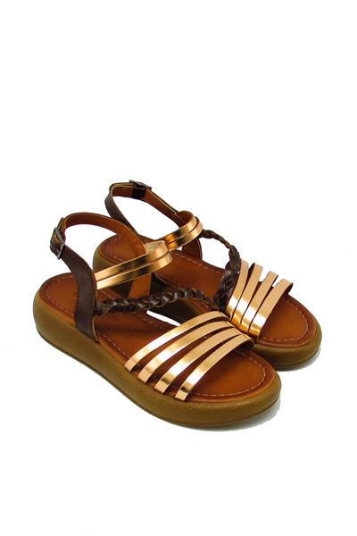 Castle Black Kadın Casual Deri Sandalet Kahve CB10014