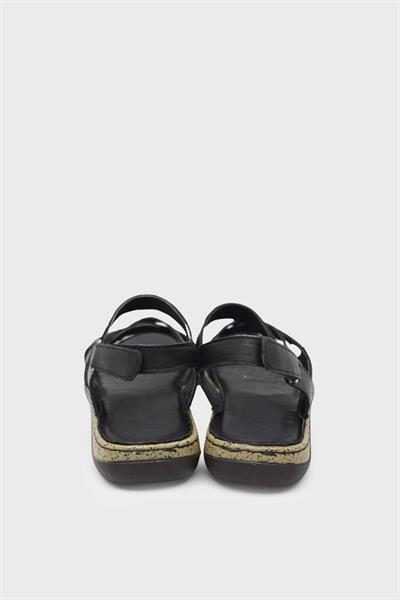 Castle Black Kadın Casual Deri Sandalet Siyah CB22337