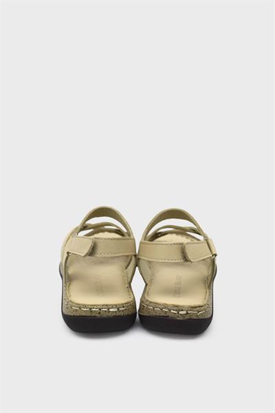 Castle Black Kadın Casual Deri Sandalet Bej CB22337