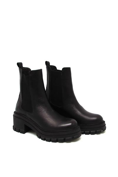 Castle Black Kadın Casual Yüksek Taban Deri Bot Siyah CB52672-1
