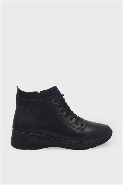 Castle Black Kadın Comfort Deri Bot Siyah CB42691