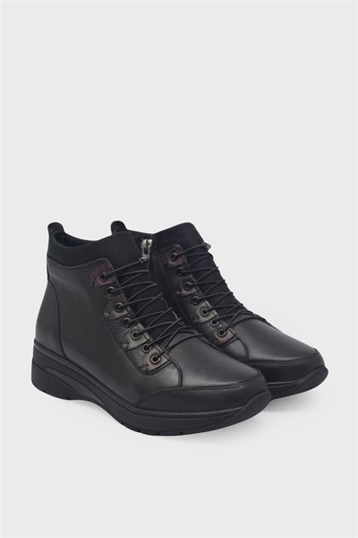 Castle Black Kadın Comfort Deri Bot Siyah CB42691