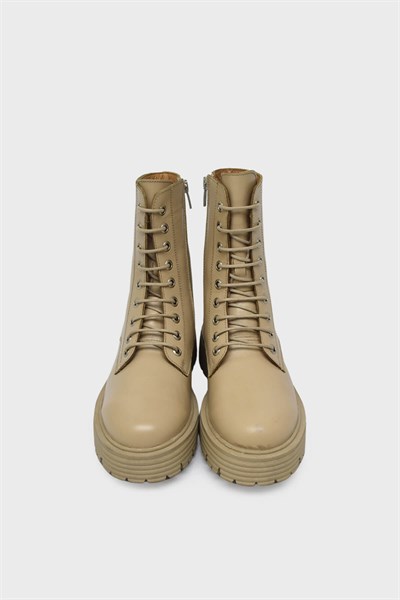 Castle Black Kadın Deri Postal Bot Bej CB23820-1