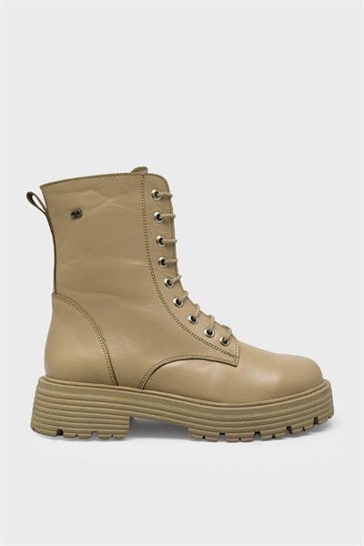 Castle Black Kadın Deri Postal Bot Bej CB23820-1