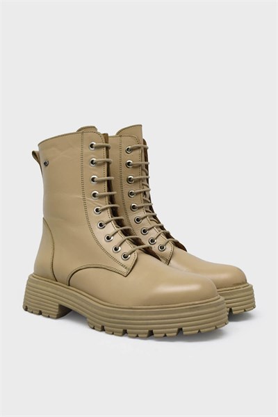 Castle Black Kadın Deri Postal Bot Bej CB23820-1