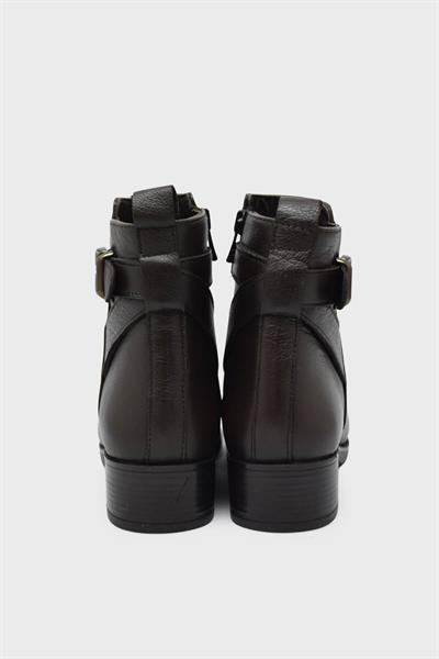 Castle Black Kadın Günlük Deri Bot Kahve CB32002