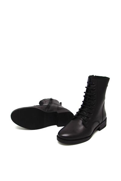 Castle Black Kadın Postal Deri Bot Siyah CB21890-1