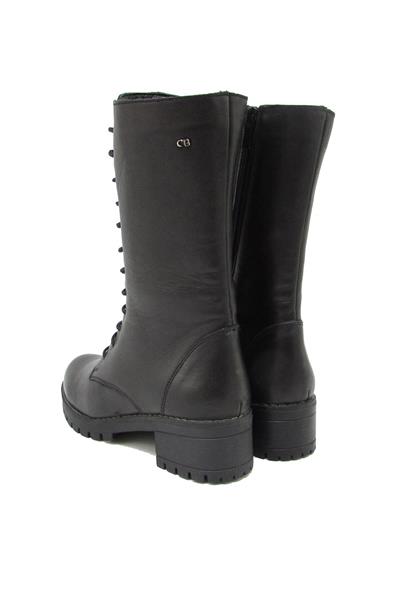 Castle Black Kadın Postal Deri Bot Siyah CB2690