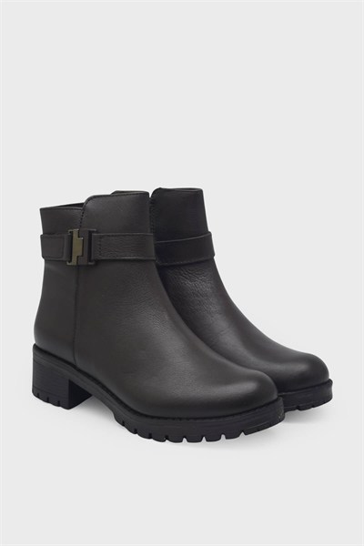 Castle Black Kadın Topuklu Deri Bot Kahve CB2685