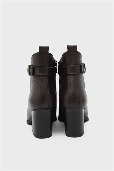 Castle Black Kadın Topuklu Deri Bot Kahve CB86608
