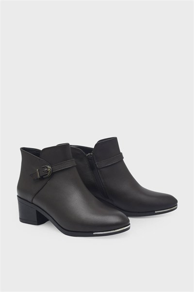 Castle Black Kadın Topuklu Deri Bot Kahve CB87506