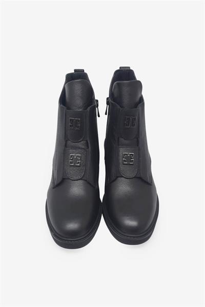 Castle Black Kadın Topuklu Deri Bot Siyah CB11032
