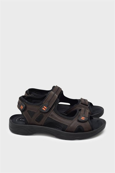 Castle Black Unisex Cırtlı Spor Sandalet Kahve CB-K3