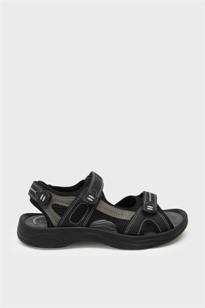 Castle Black Unisex Cırtlı Spor Sandalet Siyah CB-K3
