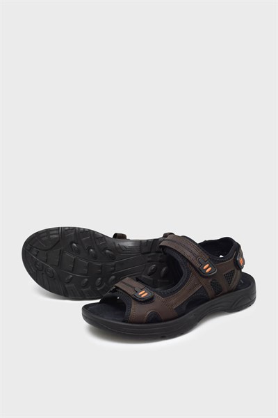 Castle Black Unisex Cırtlı Spor Sandalet Kahve CB-K3