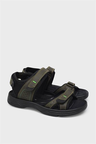 Castle Black Unisex Çocuk Cırtlı Spor Sandalet Haki CB-K5 