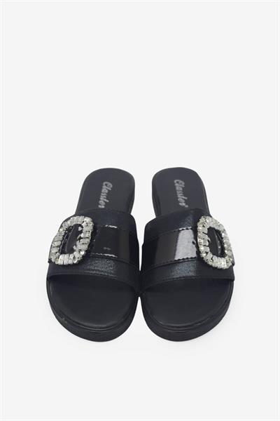Classter Kadın Taş Detaylı Terlik Siyah CLSTR199
