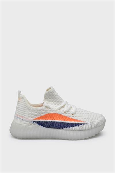 Cool Unisex Çocuk Streç Detaylı Spor Ayakkabı Beyaz ARSLN2022-27