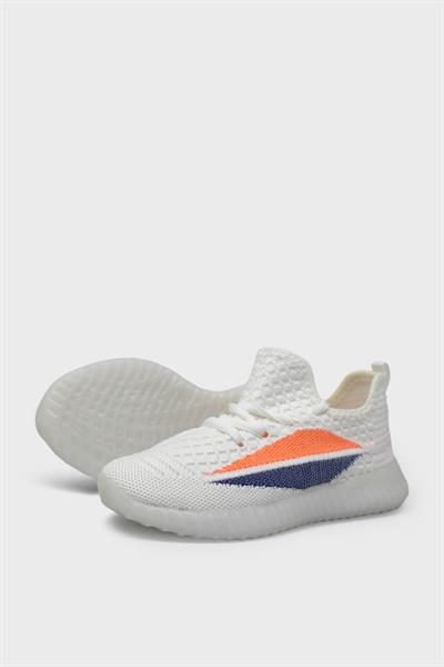 Cool Unisex Çocuk Streç Detaylı Spor Ayakkabı Beyaz ARSLN2022-27